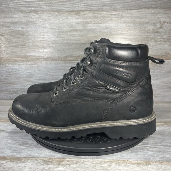 Wolverine Men's Floorhand Waterproof Black Leather Work Boots Size 12 M - Picture 1 of 8